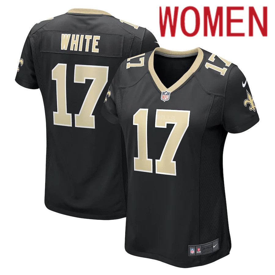 Women New Orleans Saints #17 Kevin White Nike Black Game Player NFL Jersey->women nfl jersey->Women Jersey